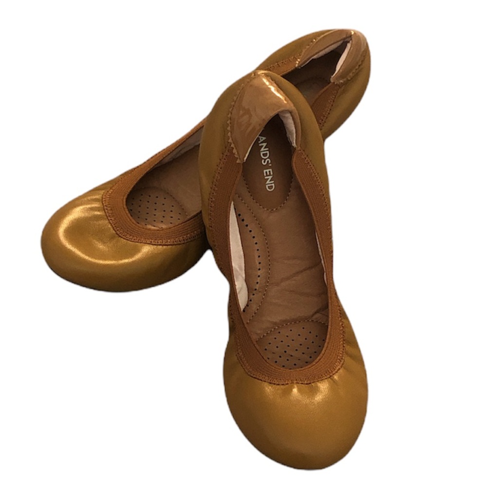 Lands’ End comfort elastic slip on flats size 7